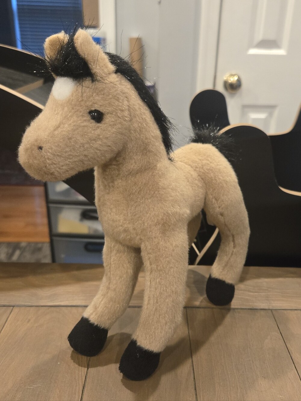 Douglas Plush Tan And Black Horse Stuffed Animal